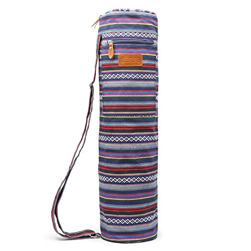 ELENTURE Canvas Yoga Mat Bag with Adjustable Strap &...