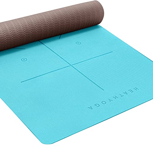 Heathyoga Eco Friendly Non Slip Yoga Mat, Body Alignment...