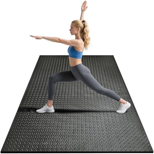 4x6ft Gym Floor Mat 10mm Thick - Large TPE/NPE Foam...