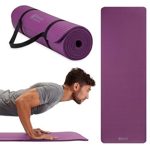 Gaiam Essentials Thick Yoga Mat Fitness & Exercise Mat...