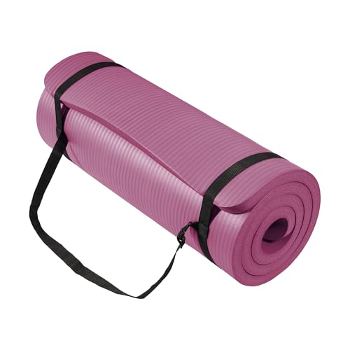 Yoga Mat 1-Inch Extra Thick High-Density Exercise Mat with...