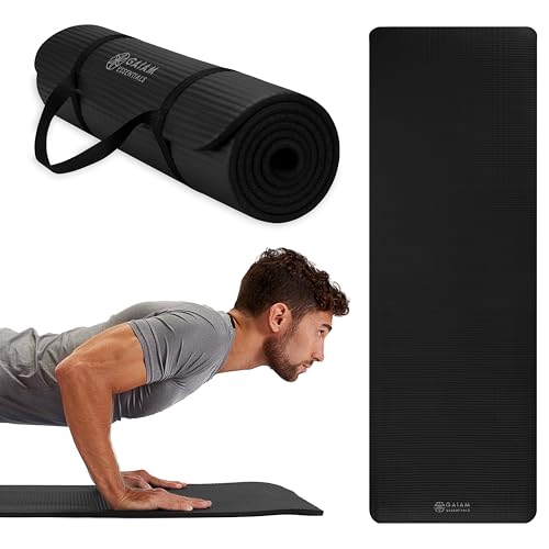 Gaiam Essentials Thick Yoga Mat Fitness & Exercise Mat...