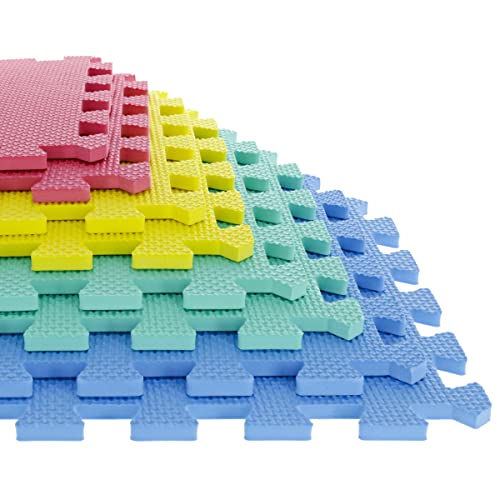 Interlocking Floor Mats - 8-Piece Nontoxic Exercise Mat or...