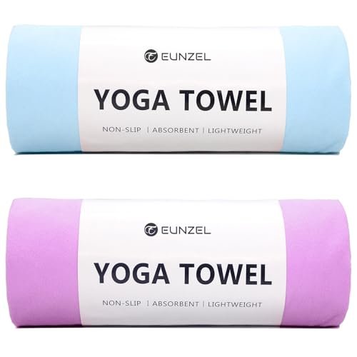 Eunzel 2 Pack Hot Yoga Towel Non Slip Yoga Mat...