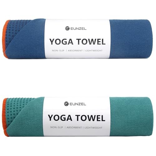 Eunzel 2 Pack Hot Yoga Towel with Grip Dot, Non...