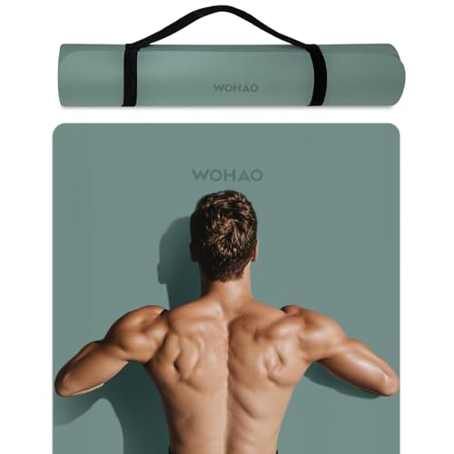 WOHAO 8mm Thick Non-Slip Yoga Mat - Large 72