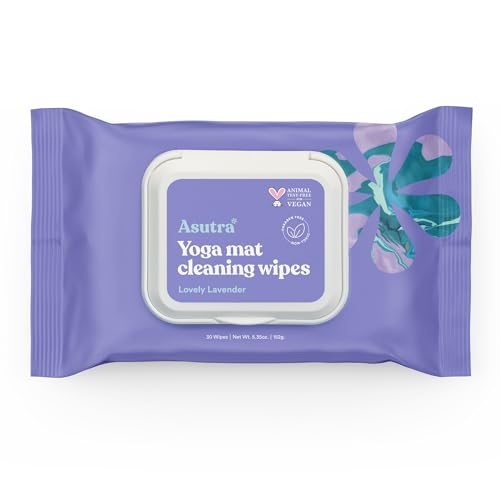 ASUTRA Yoga Mat Cleaning Wipes (Lovely Lavender), 1 Pouch...