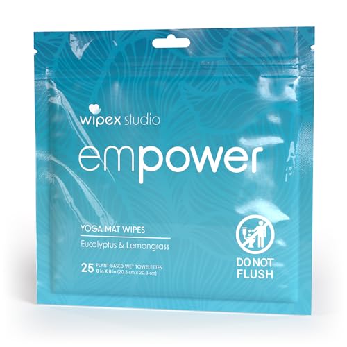 Wipex Studio Empower Yoga Mat Cleaner Wipes 25ct Zip...