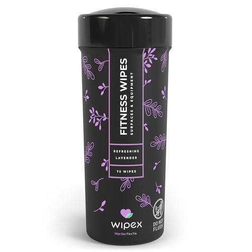 Wipex Yoga Mat Cleaner & Fitness Wipes - Natural Lavender...