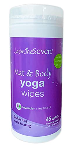 Yoga Wipes for Body and Mat - Natural Lavender and...