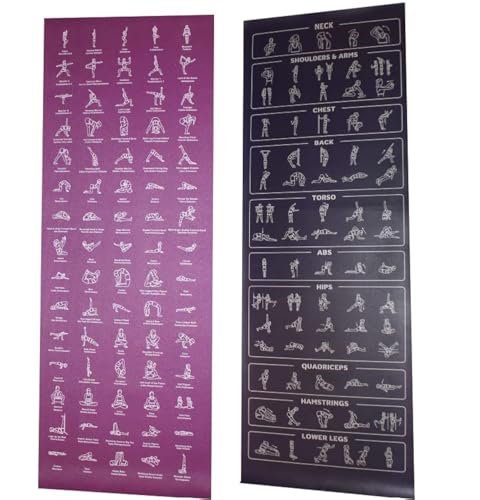 Beginner Instructional Yoga Mat with Poses Printed On It...