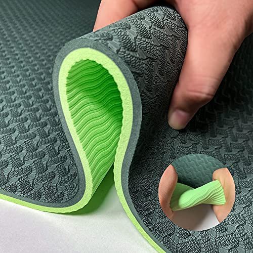 Yoga Mat 1/3 inch QMKGEC Exercise Mats 8mm TPE Non-Slip...