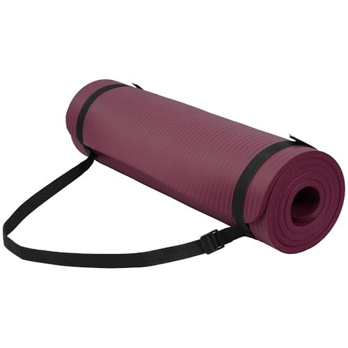Yoga Mat, 1/2-Inch Extra Thick High Density Exercise Mat,...
