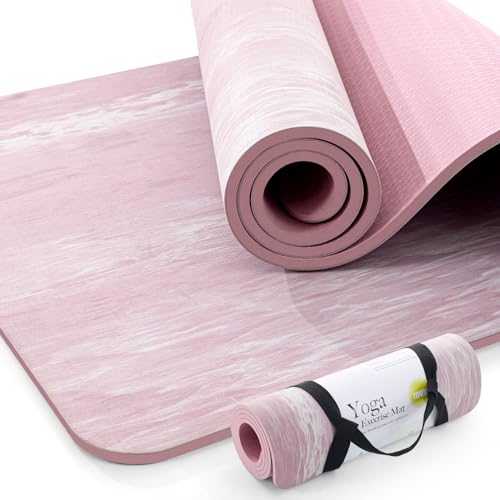UMINEUX Extra Thick Yoga Mat, 2/5 Inch (10MM), Natural...