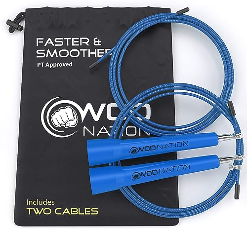 WOD Nation Workout Equipment Adjustable Speed Jump Rope -...