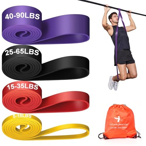 YONKFUL Pull Up Assistance Bands Set 5 LBS - 90...