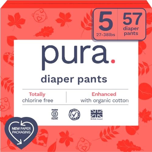 Pura Hypoallergenic Diaper Pants Size 5 (27-38 lbs)...