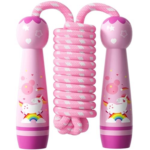 Jump Rope for Kids-Adjustable Cotton Braided Skipping Rope...