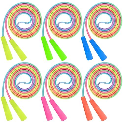 ZATAYE 6 Pack Kids Jump Rope, Colorful Gradient Nylon...
