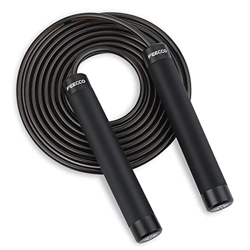 FEECCO 1/2 lb Weighted Jump Rope for Boxing, Cardio,...