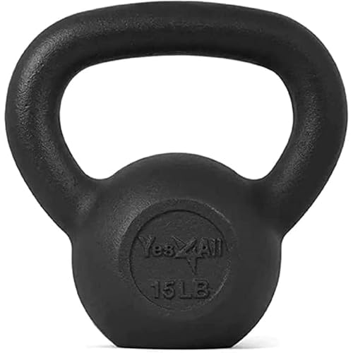 Yes4All Solid Cast Iron Kettlebell Weights Set – Great...