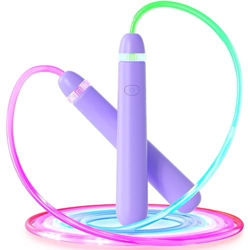 LED Light Up Jump Rope for Kids and Adult, Adjustable...