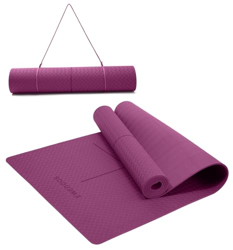 Ewedoos Eco Friendly Yoga Mat with Alignment Marks TPE...