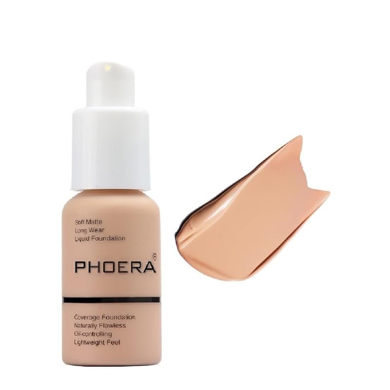 PHOERA Full Coverage Waterproof Liquid Foundation Concealer for Face and Body, O...