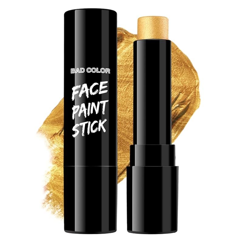 BADCOLOR Gold Eye Black Blendable Face Body Paint Stick, Waterproof Metallic Ful...