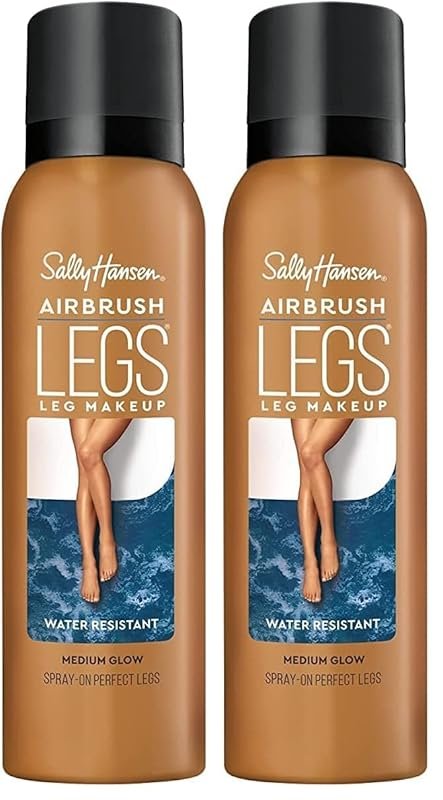 Sally Hansen Airbrush Legs Spray-On Body Makeup with a Medium Glow, 2-Pack