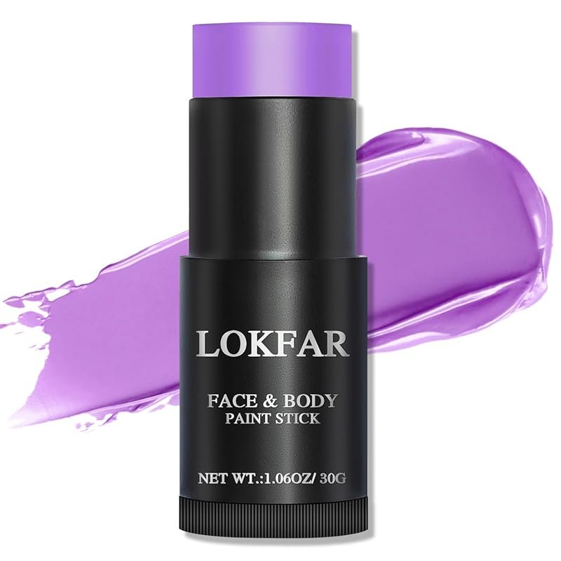 Purple Face Body Paint Stick, Eye Black Stick for Sports, Waterproof Full-Covera...