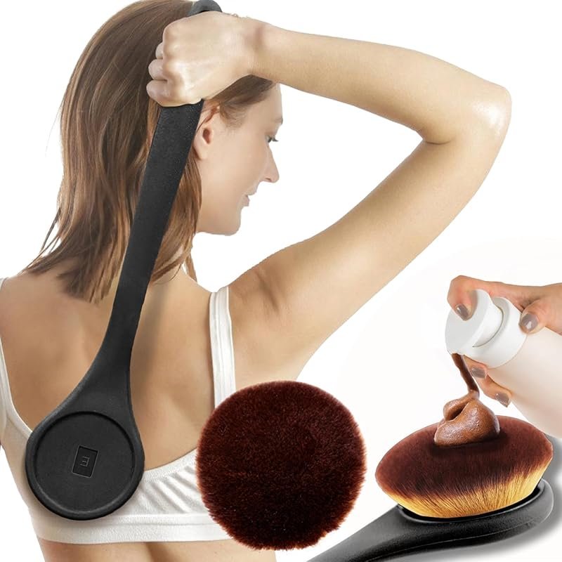 Large Kabuki Body Makeup Brush for Self Tanner, Sunscreen, Lotion & Bronzer - Lo...