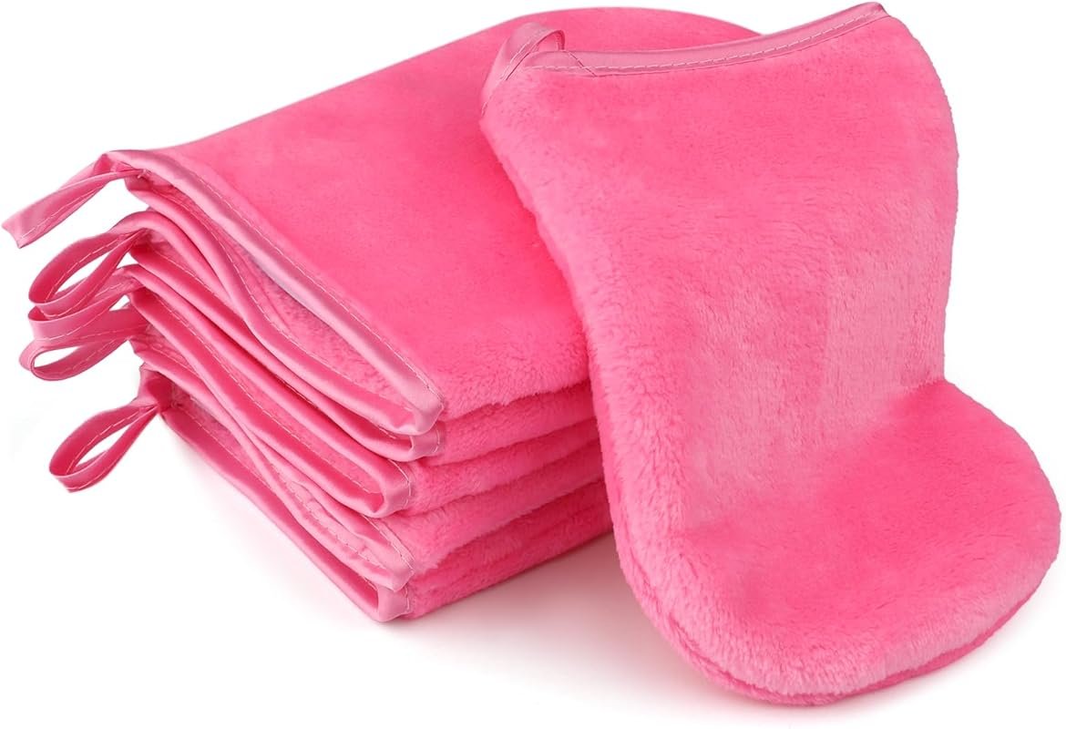 6 Pack Soft Reusable Microfiber Makeup Remover Body Mitts for Face and Body