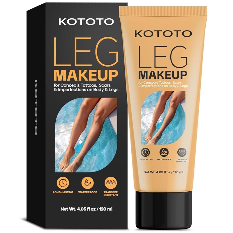 Waterproof Leg & Body Foundation for Tattoo & Scar Cover Up, Long Lasting No Tra...