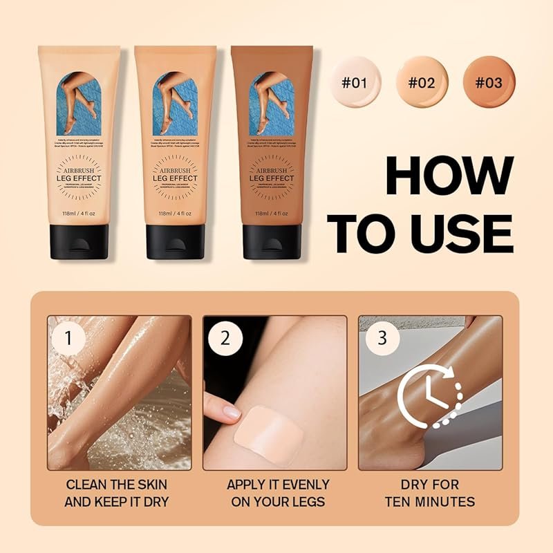Waterproof No Transfer Body Makeup Concealer for Scar, Tattoo, and Leg Coverage