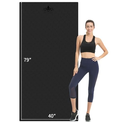 Hatha Yoga Extra Long TPE Yoga Mat 1/2-Inch Thick