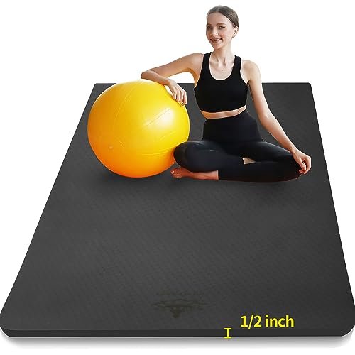 Hatha Yoga Large TPE Yoga Mat 6'x4'x1/2