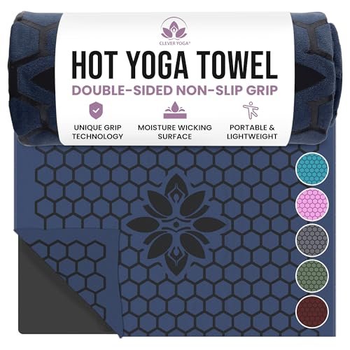 Clever Yoga Hot Yoga Mat Towel – Non-Slip Grip