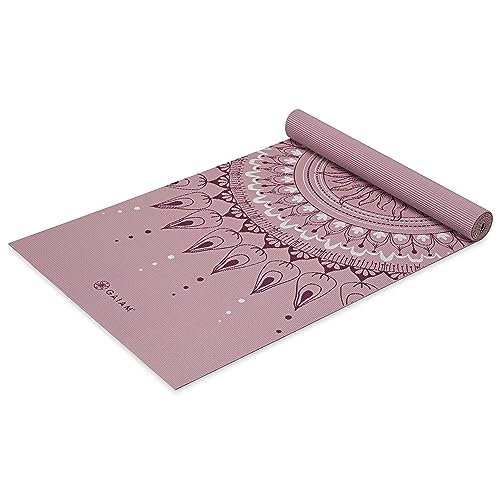 Gaiam Yoga Mat Classic Print Non Slip Fitness Workout, 4mm.