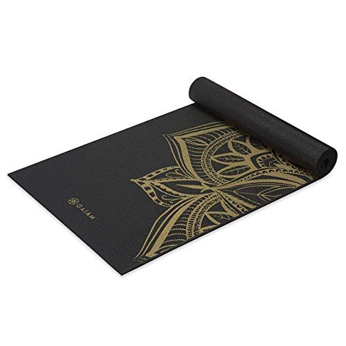 Gaiam Yoga Mat Premium Print Extra Thick Non Slip Bronze