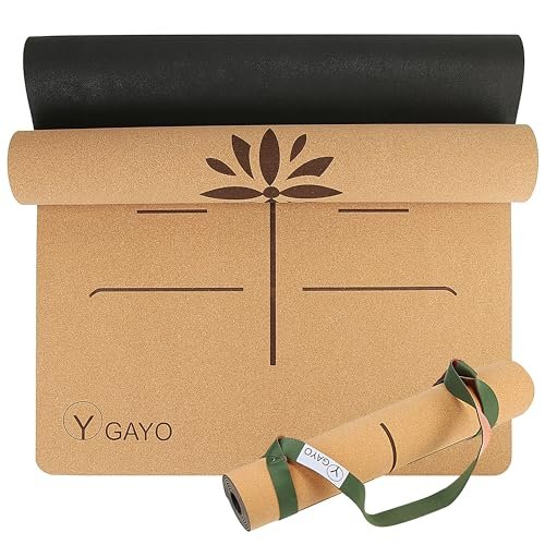Y O Gayo Premium Yoga Cork Mat, 5mm Thick.