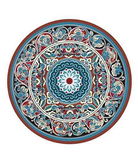 Knsbk Large Round Yoga Mat 4.6'X3.5mm for Exercise and...