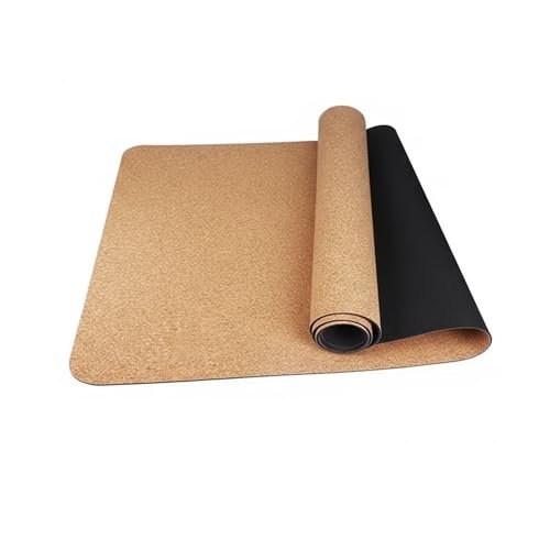 Cork Yoga Mat 6mm Extra Thick Cushioning Natural Rubber Pad.