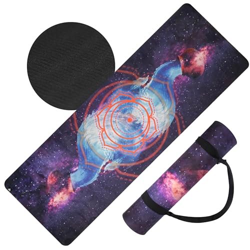 𝑯𝑰𝑮𝑯𝑻𝑶𝑷 Yoga Mat with Strap Suede & Non-Slip.