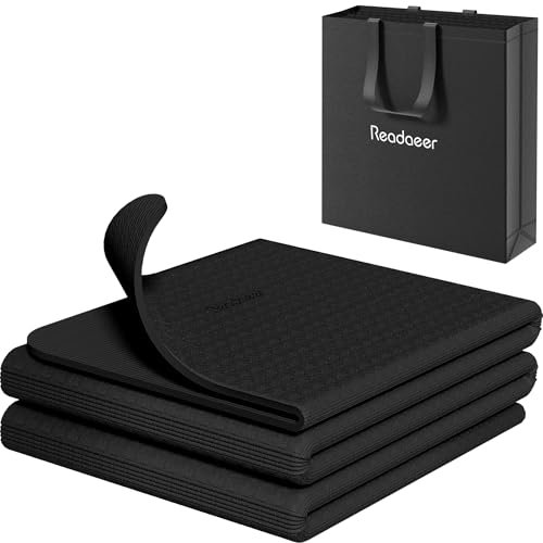 Readaeer Foldable Yoga Mat for Travel Folding 6mm Thick.