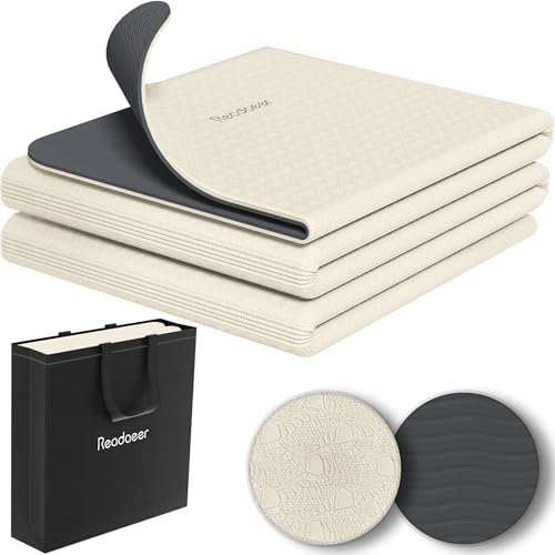 Readaeer Foldable Yoga Mat for Travel Folding 6mm TPE.