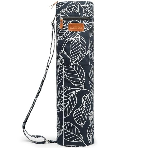 ELENTURE Canvas Yoga Mat Bag with Adjustable Strap Pockets