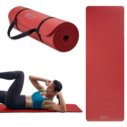 Gaiam Essentials Thick Yoga Mat Fitness & Exercise Mat