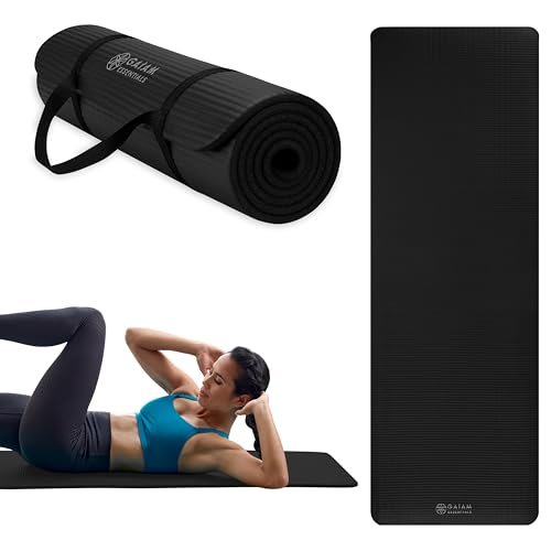 Gaiam Essentials Thick Yoga Mat Fitness & Exercise.