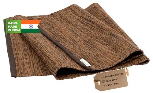 Yogasana Organic Cotton Yoga Mat - Non Slip Hand-Woven